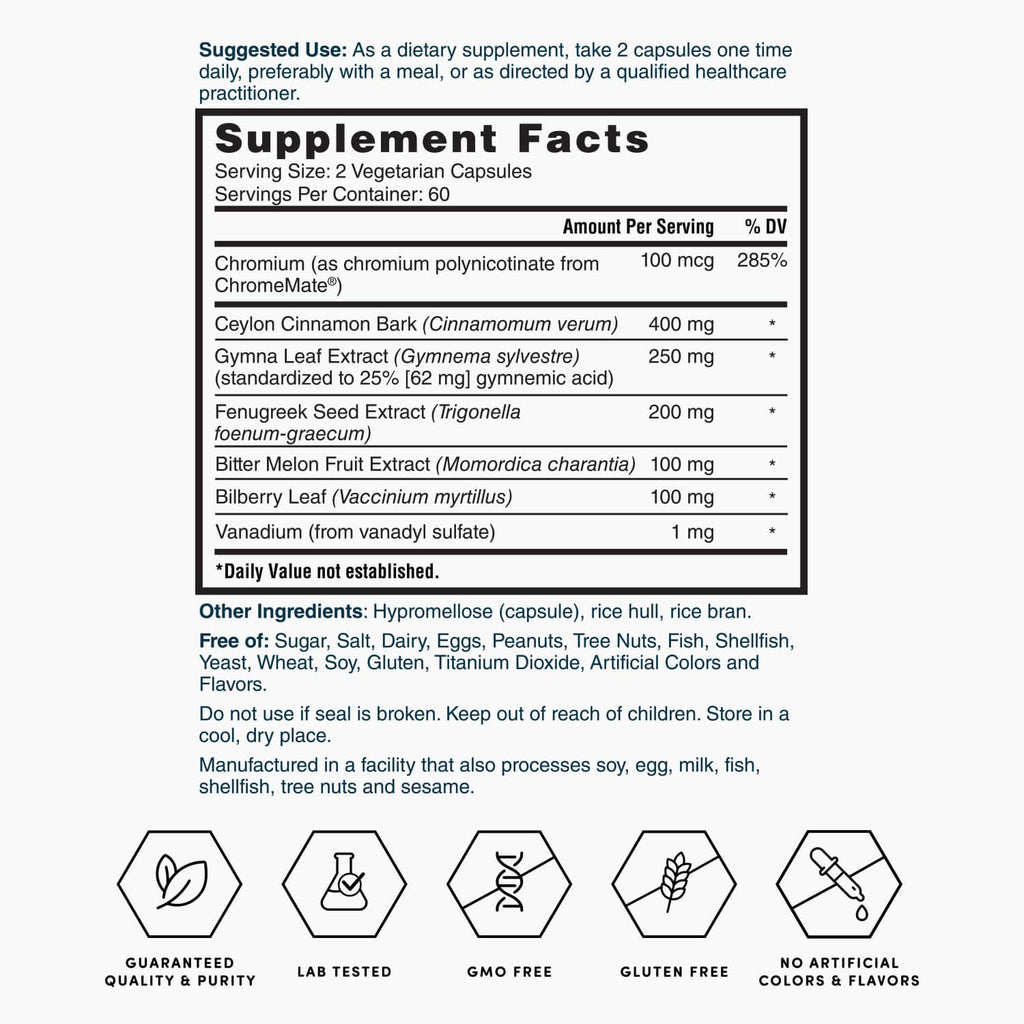 Nature's Lab Gold Blood Sugar Support - 120 Capsules