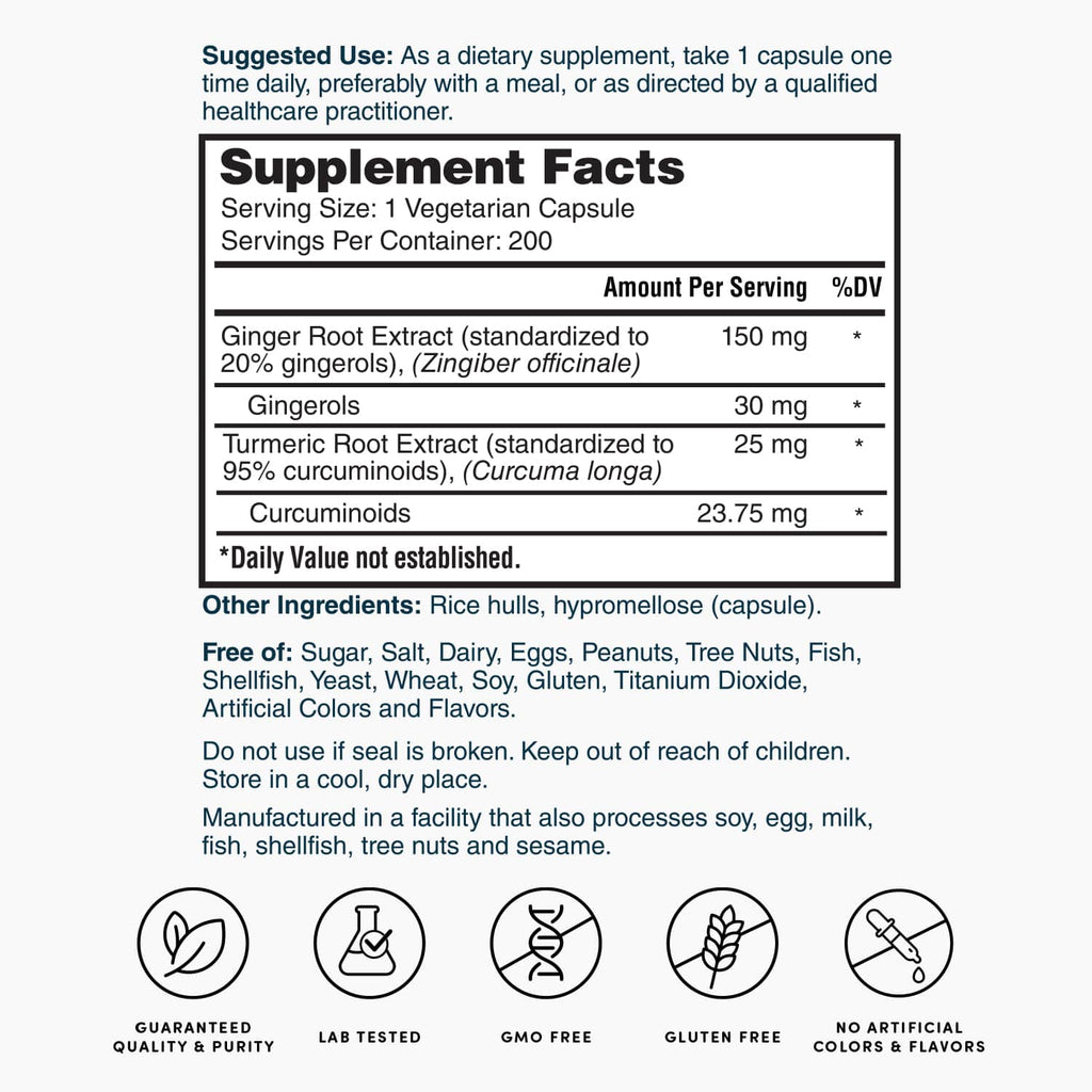 Nature's Lab Ginger Supreme - 200 Capsules